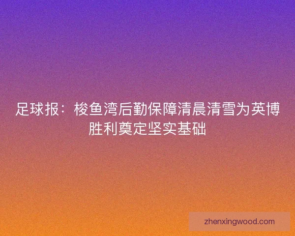 足球报：梭鱼湾后勤保障清晨清雪为英博胜利奠定坚实基础