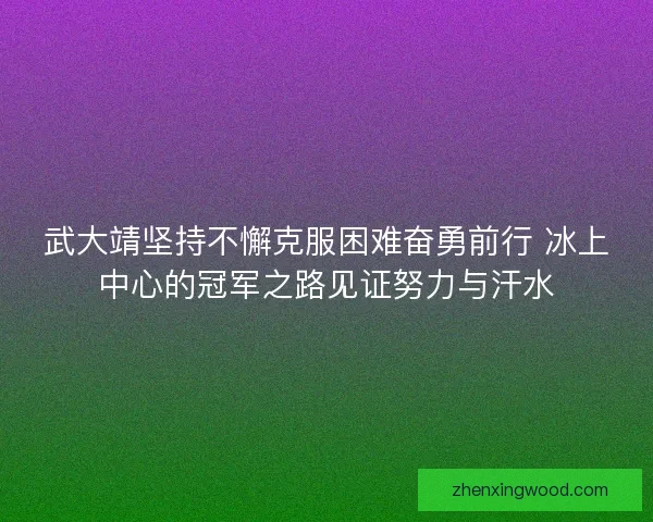 武大靖坚持不懈克服困难奋勇前行 冰上中心的冠军之路见证努力与汗水