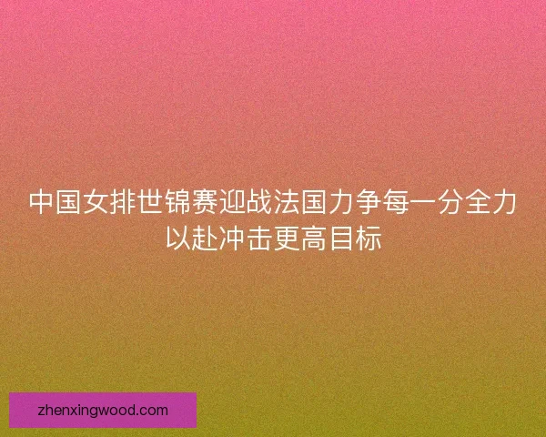 中国女排世锦赛迎战法国力争每一分全力以赴冲击更高目标 中国女排世锦赛迎战法国力争每一分全力以赴冲击更高目标